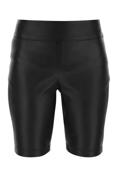 Loewe Lamb Leather And Mixed-fabric Leggings In Black