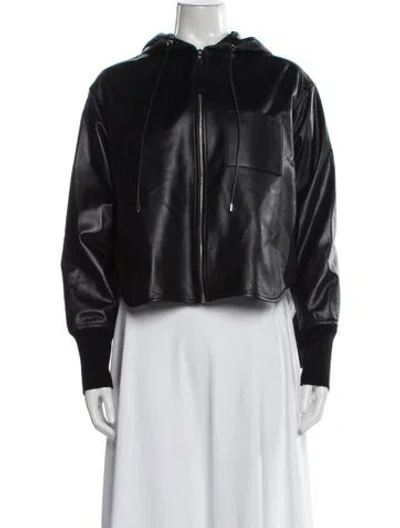 Pre-owned Loewe Lamb Leather Bomber Jacket W/ Tags In Black