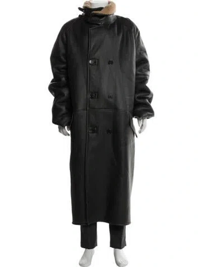 Pre-owned Loewe Lamb Leather Coat In Black