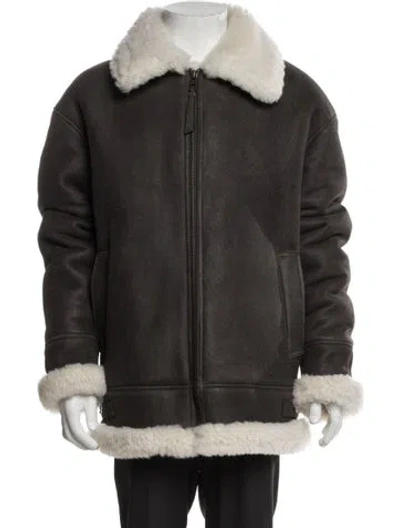 Pre-owned Loewe Lamb Leather Colorblock Pattern Puffer Coat W/ Tags In Brown