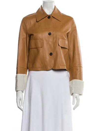 Pre-owned Loewe Lamb Leather Jacket In Brown