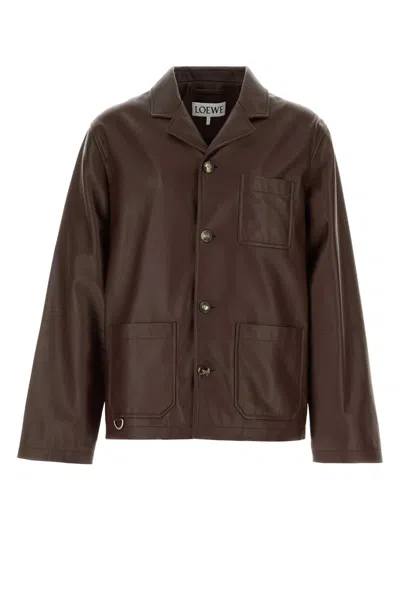Loewe Lamb Leather Jacket In Brown
