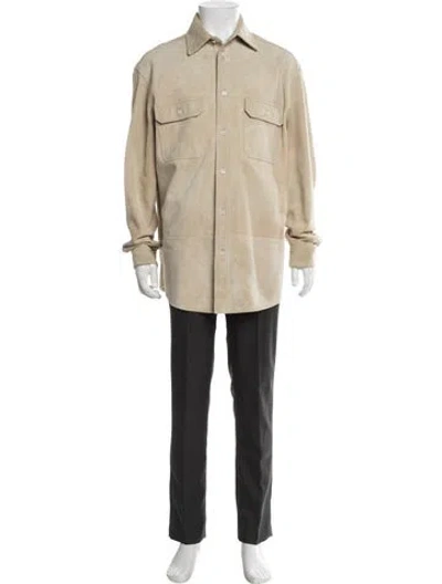 Pre-owned Loewe Lamb Leather Jacket W/ Tags In Neutral