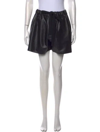 Pre-owned Loewe Lamb Leather Mini Shorts In Black