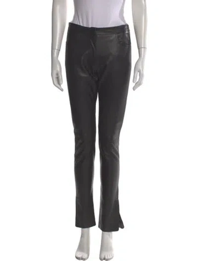 Pre-owned Loewe Lamb Leather Skinny Leg Pants In Black