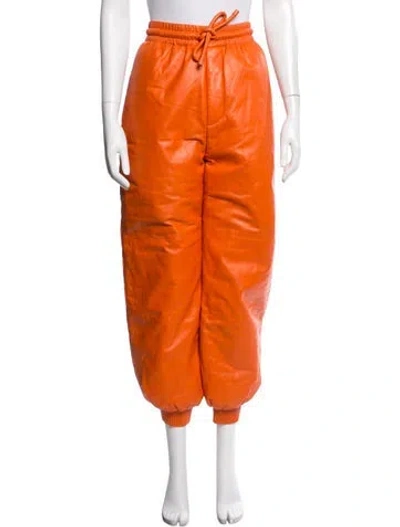 Pre-owned Loewe Lamb Leather Wide Leg Pants W/ Tags In Orange