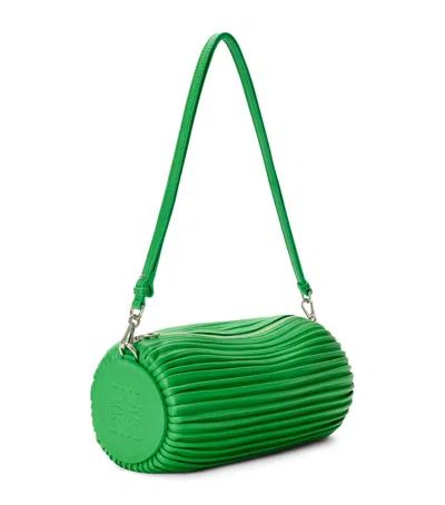 Loewe Lambskin Bracelet Pouch Shoulder Bag In Green