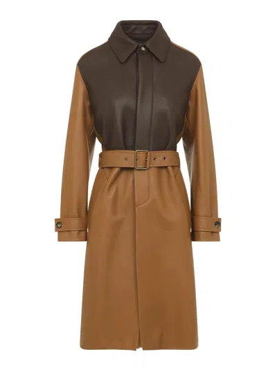 Loewe Lambskin Coat In Brown