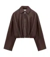 Loewe Lambskin Draped Jacket In Brown