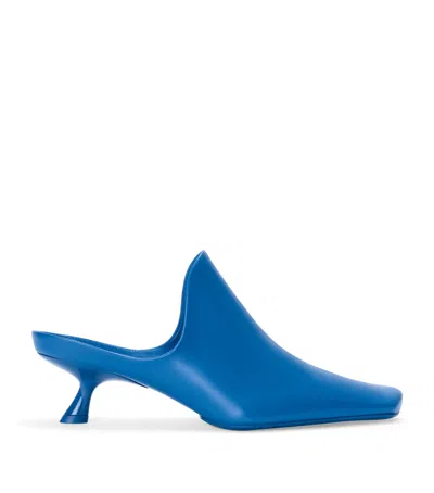 Loewe Lambskin Emily Heeled Mules 45 In Blue