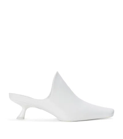 Loewe Lambskin Emily Heeled Mules 45 In White