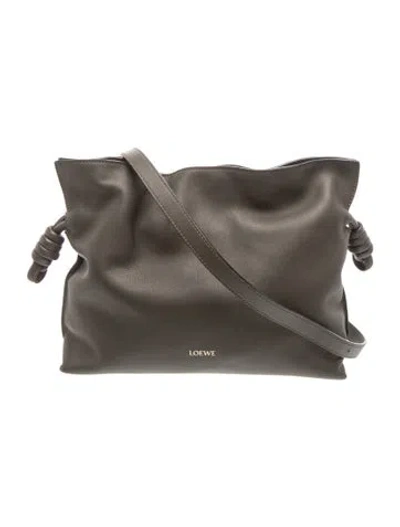 Pre-owned Loewe Lambskin Flamenco Knot Medium 2025 W/ Tags In Gray