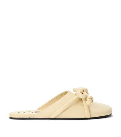 Loewe Lambskin Flamenco Knot Mules In Beige