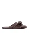 Loewe Bowknot Leather Mules In Brown