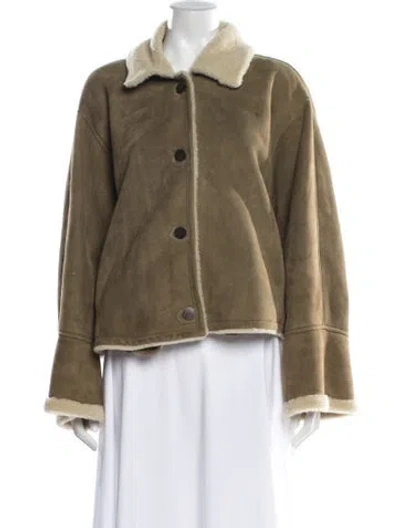 Pre-owned Loewe Lambskin Jacket In Neutral