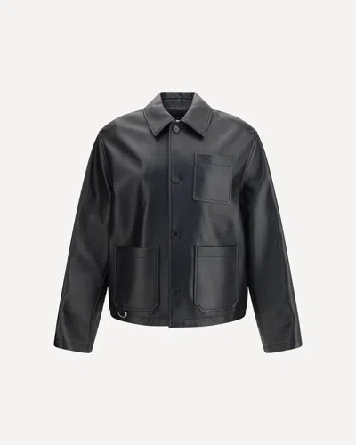 LOEWE LAMBSKIN NAPPA AND NYLON TWILL JACKET