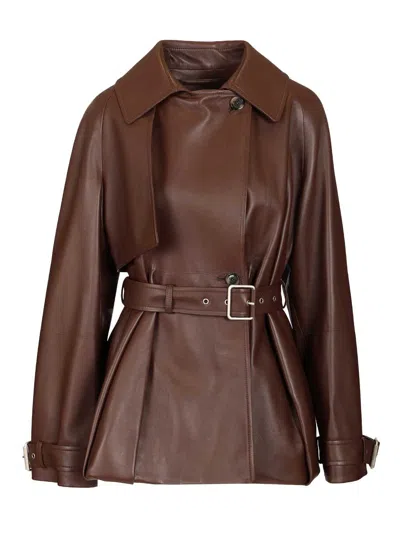Loewe Lambskin Nappa Jacket Jackets Brown