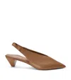 Loewe Origami Cubic 45 Slingback Pumps In Nappa Leather In Brown