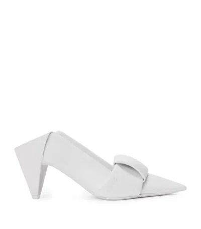 Loewe Lambskin Origami Heeled Mules 70 In White