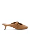 Loewe Lambskin Pebble Soft Heeled Mules 45 In Brown