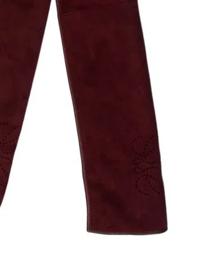 Pre-owned Loewe Lambskin Scarf In Burgundy