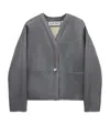 Loewe Lambskin Shearling-lined Pebble Jacket In Gray