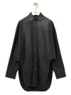 Loewe Tailored Shirt With Curved Hem And Spread Collar In Black