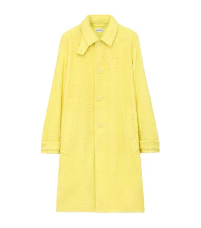 Loewe Lambskin Textured Trench Coat In Yellow