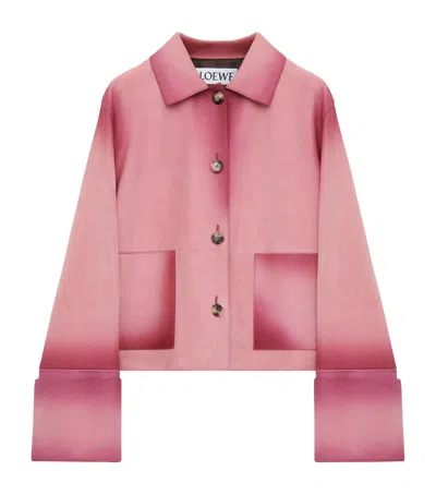 Loewe Lambskin Turn-up Jacket In Pink