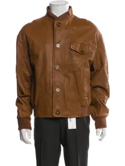 Pre-owned Loewe Lambskin Utility Jacket In Brown