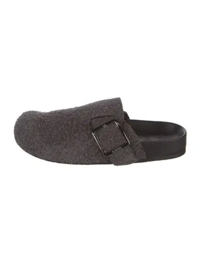 Pre-owned Loewe Lambswool Mules In Gray