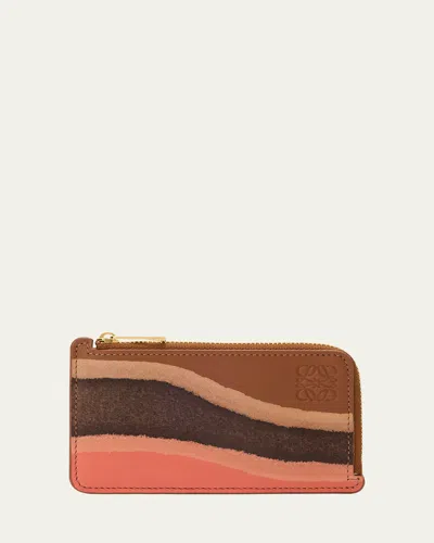 Loewe Landscape Card Holder In Calfskin Leather