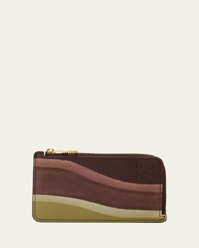 Loewe Landscape Card Holder In Calfskin Leather