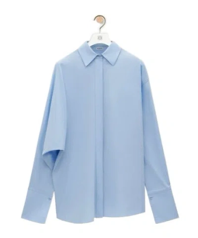 Loewe Lapel Long Sleeve Shirt In Blue