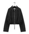 Loewe Womens Balloon Drawstring-hem Wool-blend Jacket Black In Black