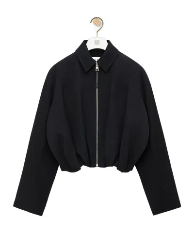 Loewe Lapel Long-sleeved Casual Jacket In Black