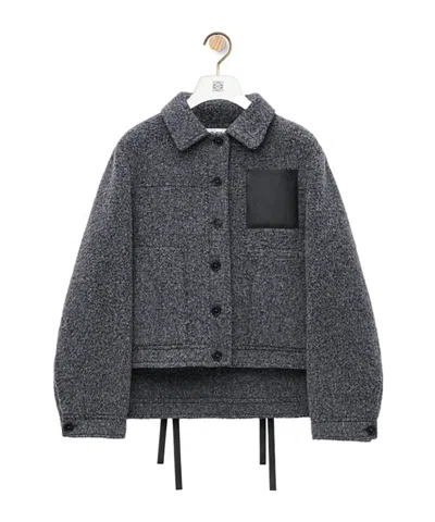 Loewe Lapel Long-sleeved Coat In Black