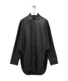 Loewe Tailored Shirt With Curved Hem And Spread Collar In Black