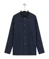 Loewe Man Shirt Navy Blue Size 16 Cotton In Black