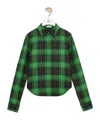 Loewe Lapel Plaid Shirt In Green