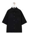 Loewe Short-sleeved Linen And Viscose Shirt In Black