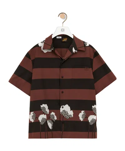 Loewe Lapel Short-sleeved Shirt In Black