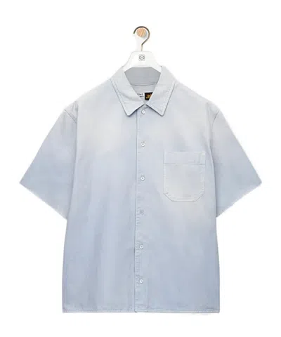 Loewe Lapel Short-sleeved Shirt In White