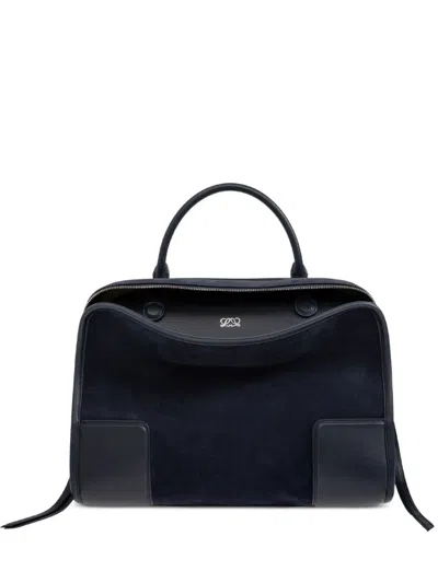 Loewe Large Amazona 180 Bag In Suede In Blue