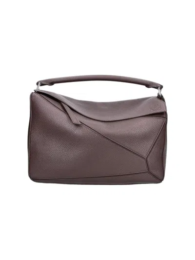 Loewe Large Bag "puzzle Edge" In Brown