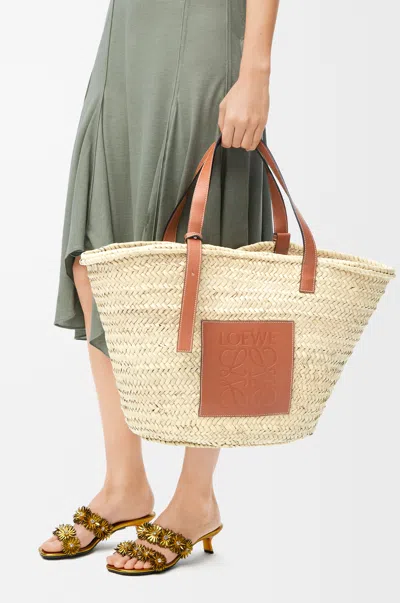 Loewe Panier Large En Paille In Beige