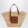 Loewe Large Basket Bag In Palm Leaf And Leather Women