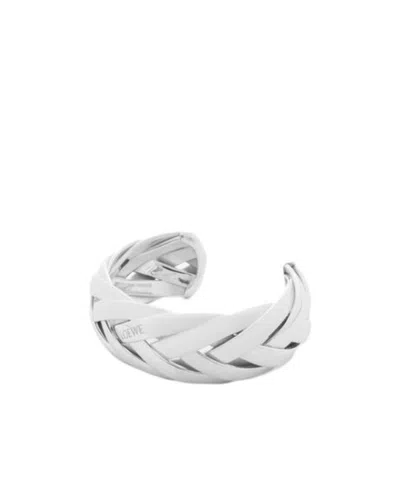 Loewe Large Braided Cuff In Sterling Silver