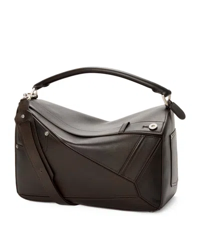 Loewe Large Calfskin Puzzle Panta Top-handle Bag In Brown