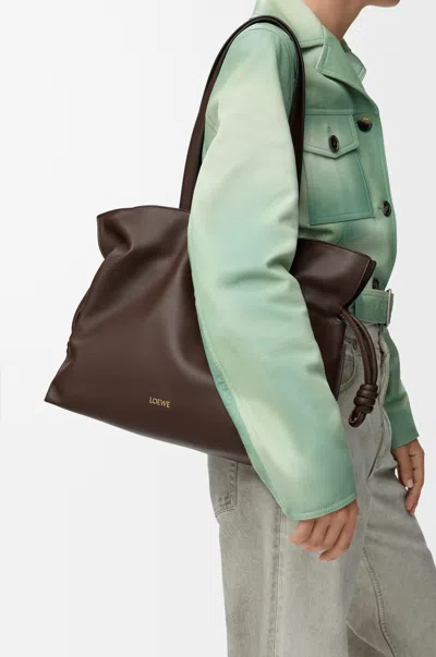 Loewe Large Flamenco Clutch In Nappa Leather Skin For Woman In Brown